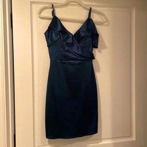 BCX Dress, cocktail dress, dark teal color, size 0.